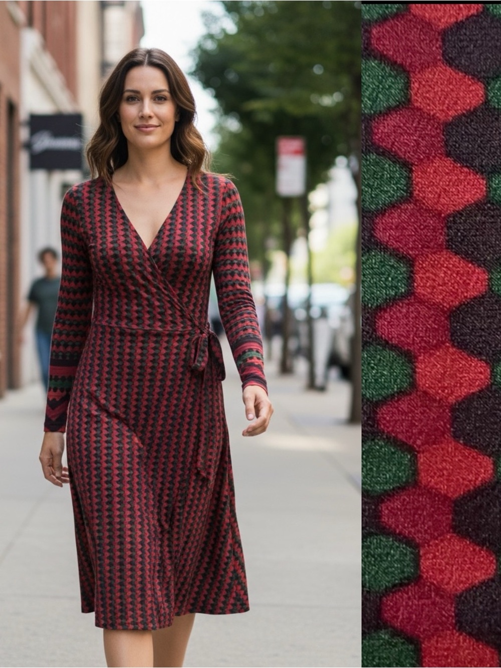 London Times Surplice Wrap Stretch Dress Size 8